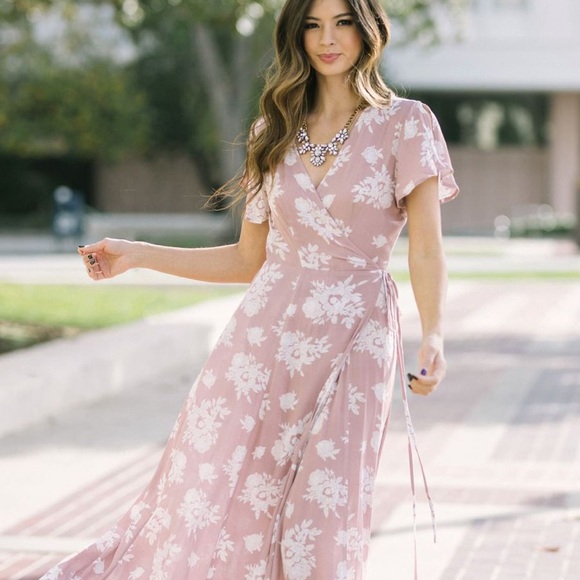 lina wrap maxi dress